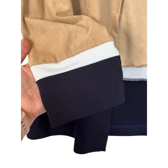 Chico’s Travelers Faux Suede Color Block Cardigan Size Small - Picture 5 of 11